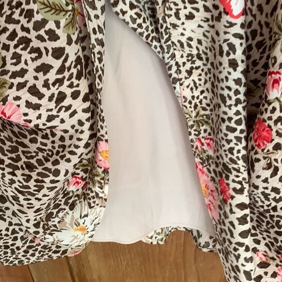 Nanette Lepore leopard floral print long sleeve flared dress - Picture 11 of 12